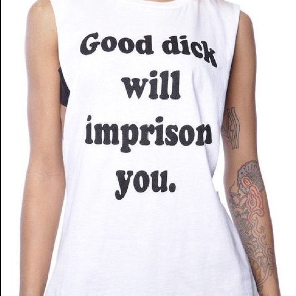ICONIC Julia Fox- Good Dick Will Imprison You” tank by MTTM - m - Picture 3 of 6